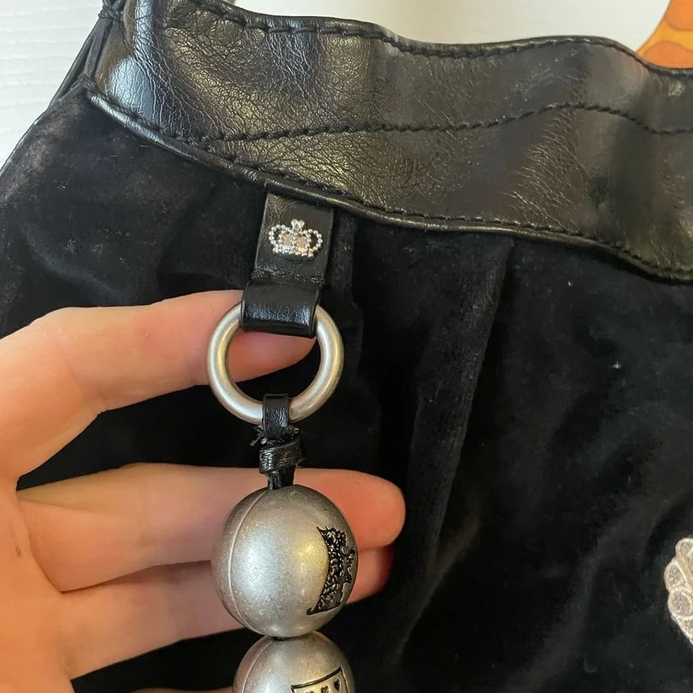 Vintage,Juicy Couture Black Velvet Shoulder Bag - Picture 2 of 11